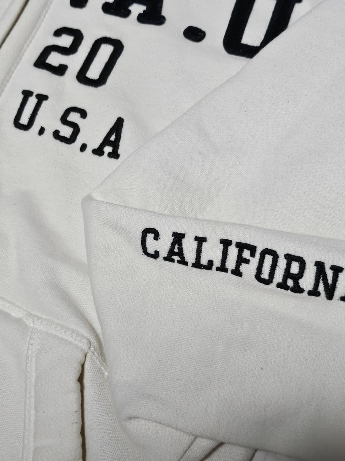 후아유 자수 후드 집업 화이트 S 상품이미지2