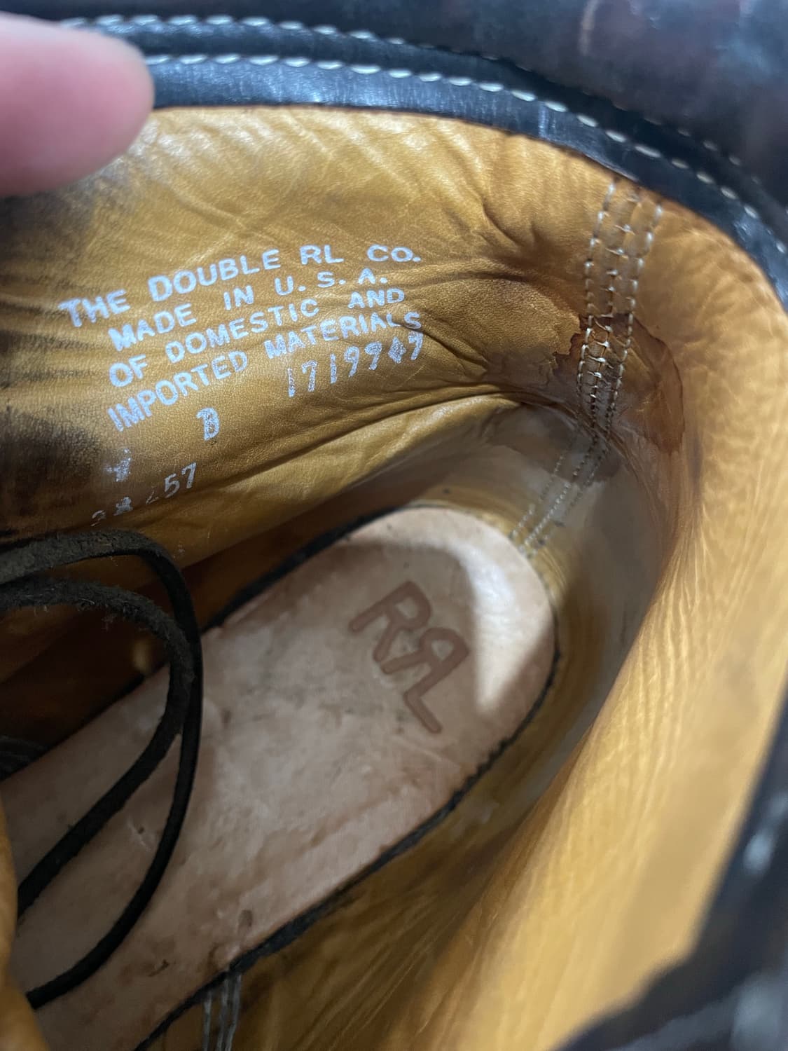 RRL 블랙 레더 워크 부츠(9) 상품이미지5