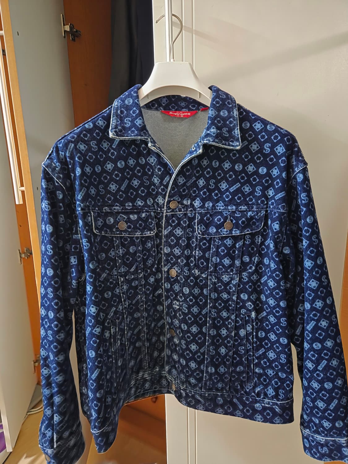 슈프림 플록 데님 트러커 자켓 블루 24FW M사이즈 팔아요 상품이미지2