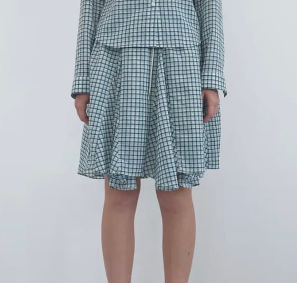 엔조블루스 체크 플레어 스커트 상품이미지1