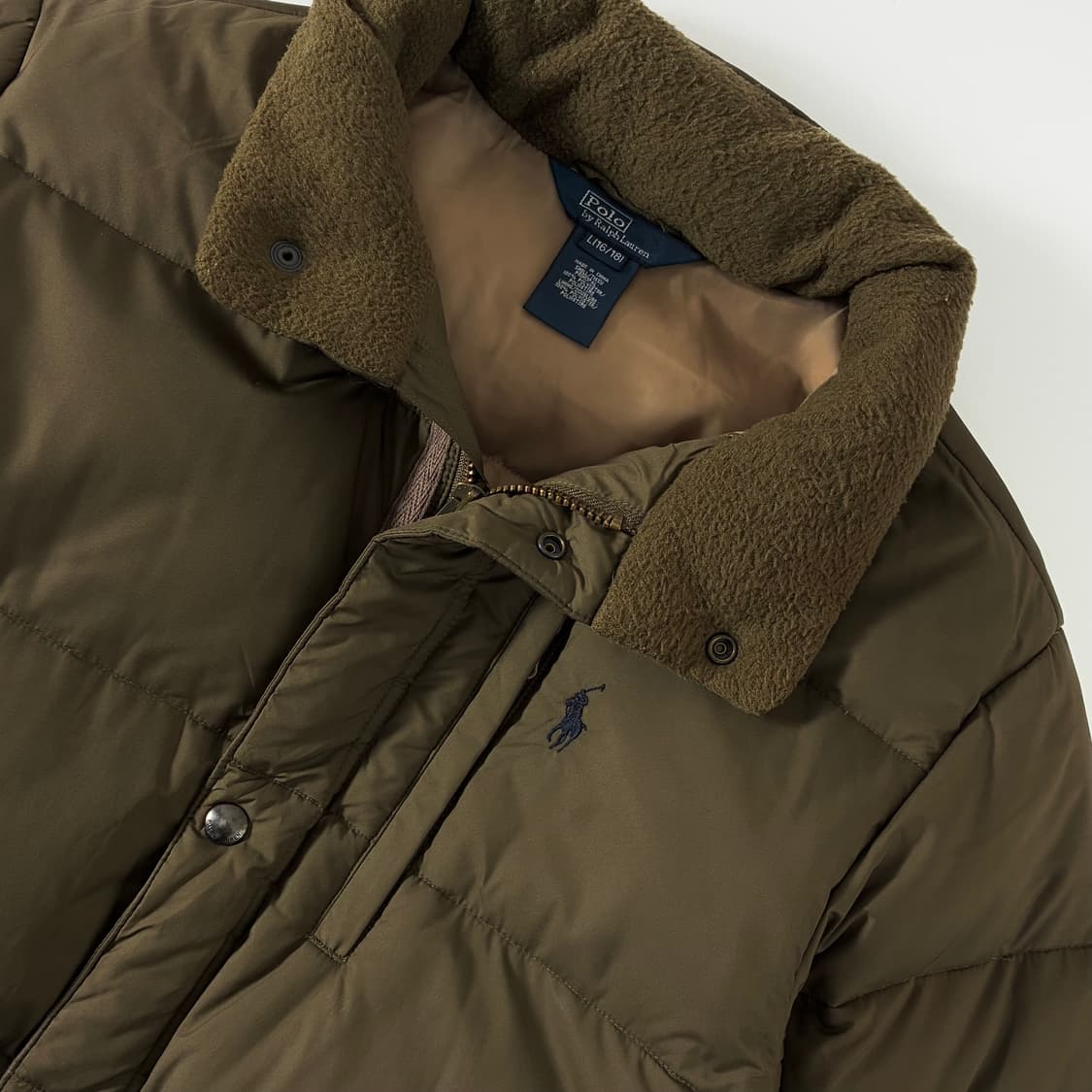Polo  폴로 랄프로렌 자수 카키브라운 후드 푸퍼 패딩 자켓 상품이미지3