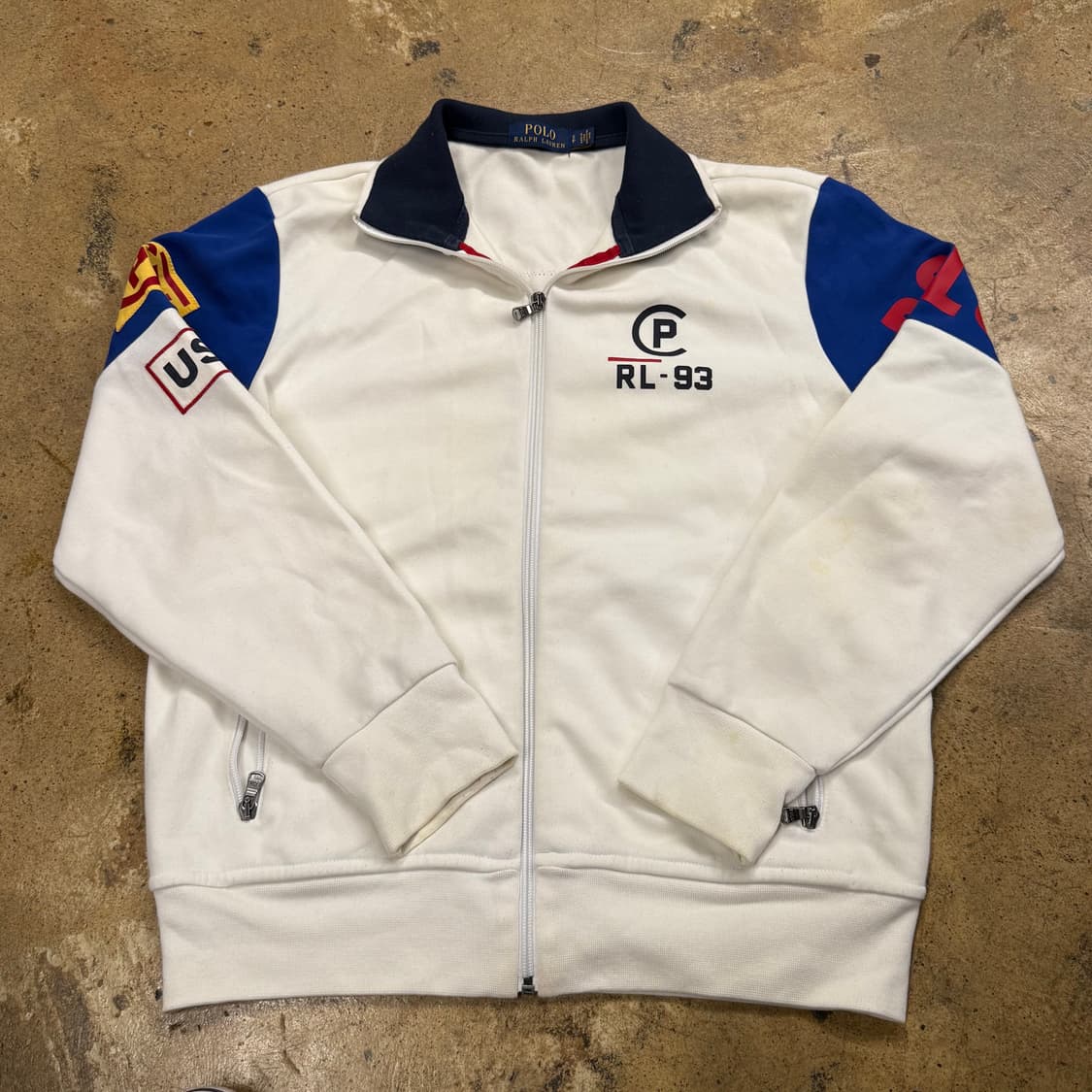 폴로 랄프로렌 흰파 패치 마킹 레이싱 st 배색 져지 집업 상품이미지2