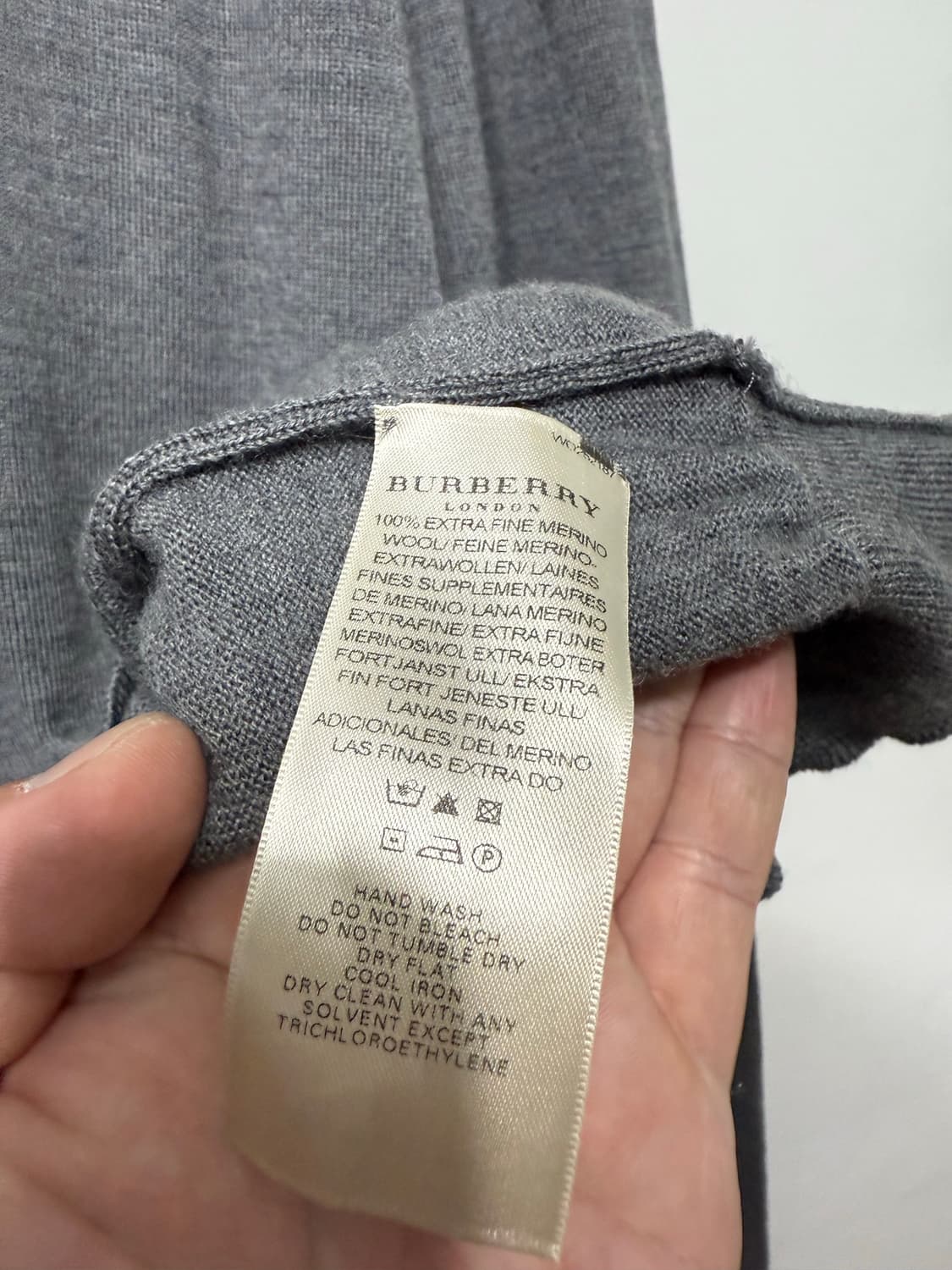 버버리 정품 반집업 메리노울 니트 하프집업 XL 상품이미지9