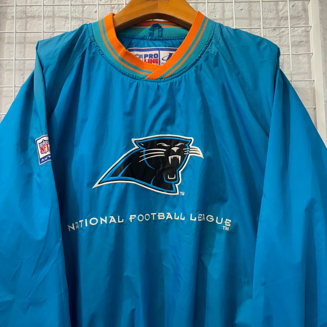 NFL X 로고 애슬래틱 90s 올드스쿨 캐롤라이나 팬서스 웜업 XL 상품이미지3