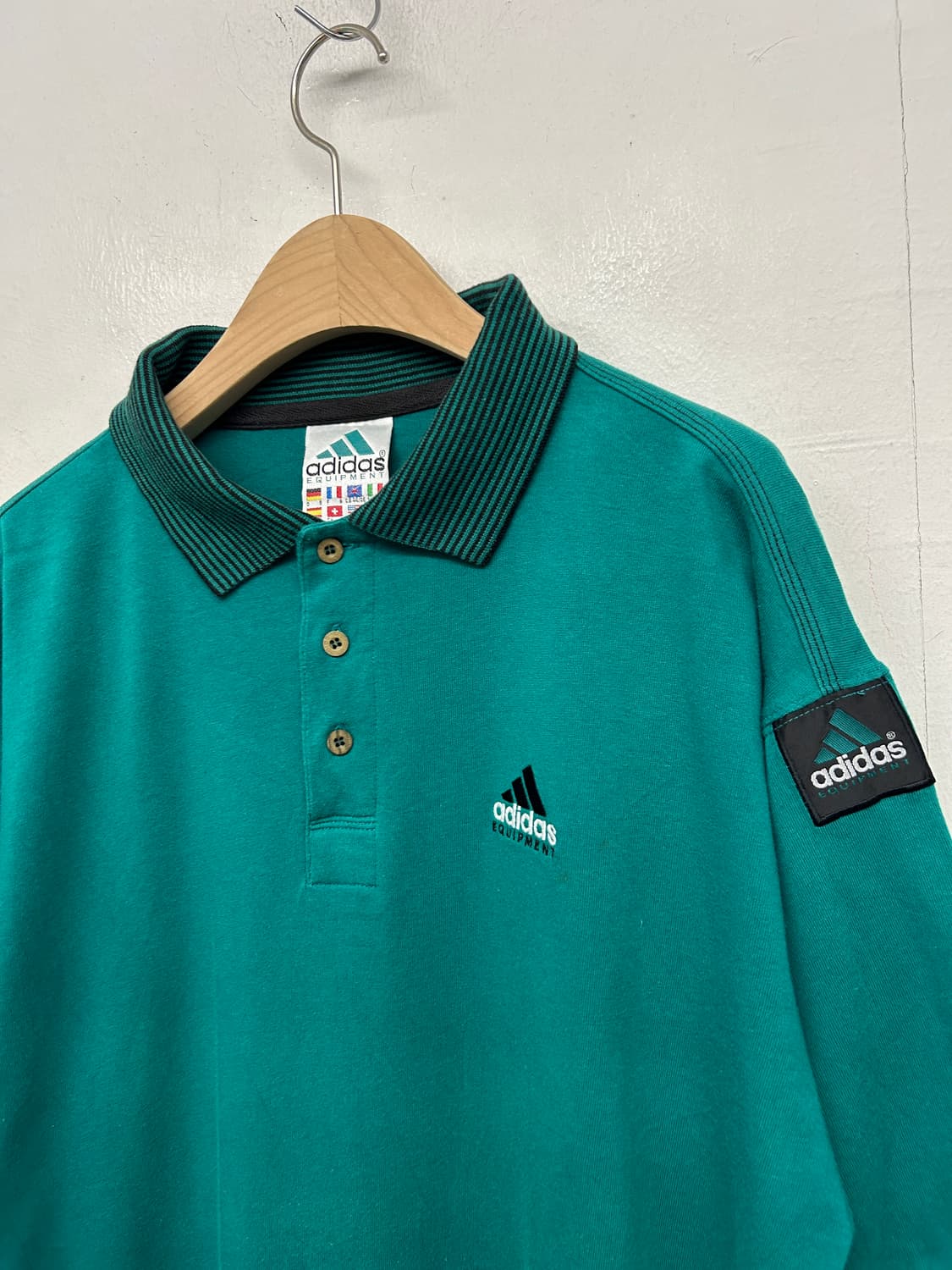 90s 아디다스 Equipment 폴로 셔츠 그린 상품이미지2