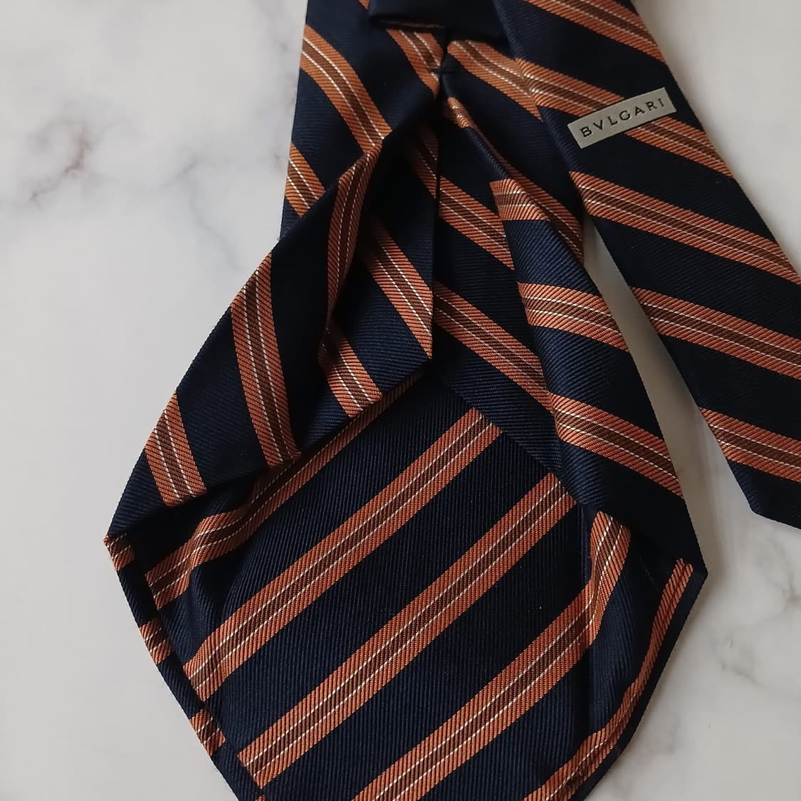 불가리 실크&캐시미어 세븐폴드 넥타이 9.7cm A+등급 A19148
 상품이미지7