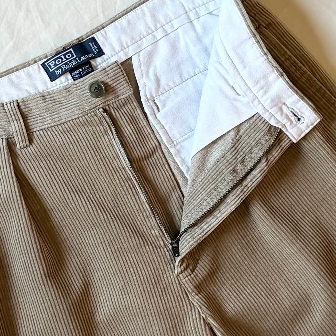 (30.5) 90s 폴로 랄프로렌 베이지 코듀로이 앤드류 팬츠 상품이미지4