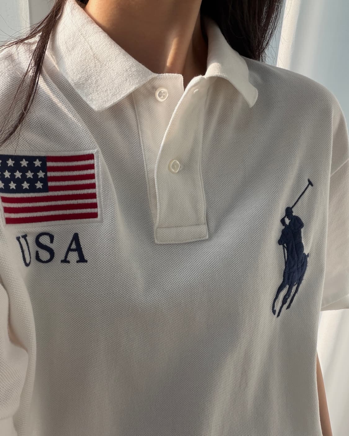 [L]폴로 랄프로렌 빅포니 치프키프 USA 성조기 카라 티셔츠 상품이미지6