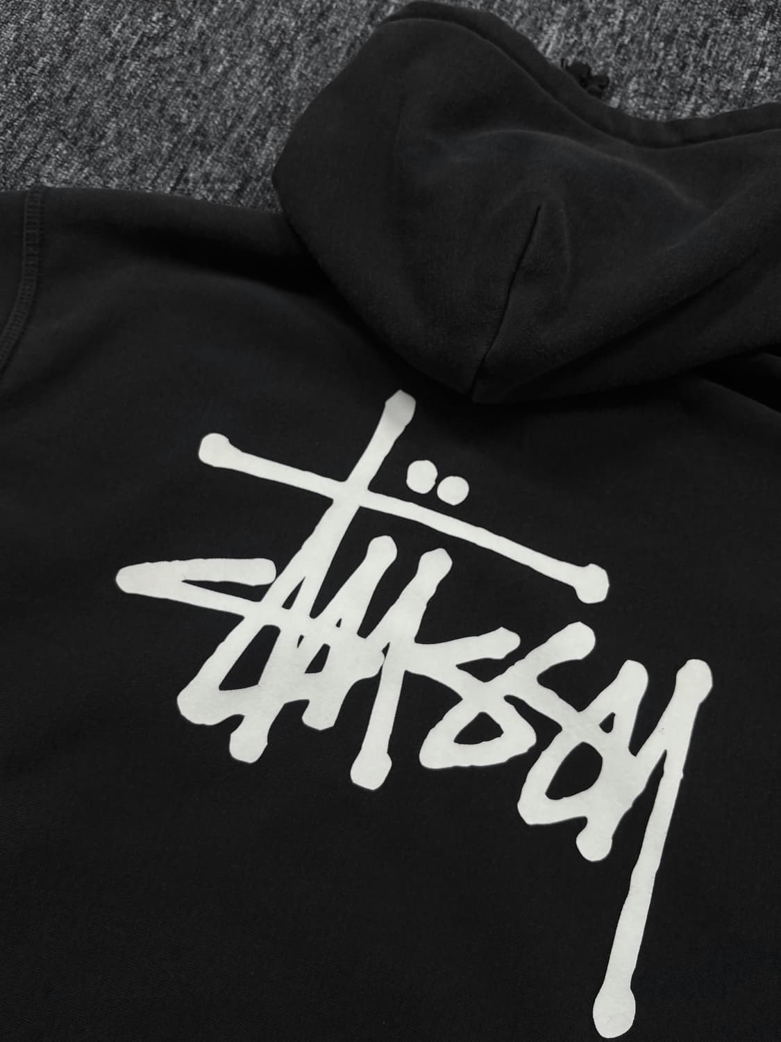 스투시 베이직 로고 블랙 후드집업 상품이미지6