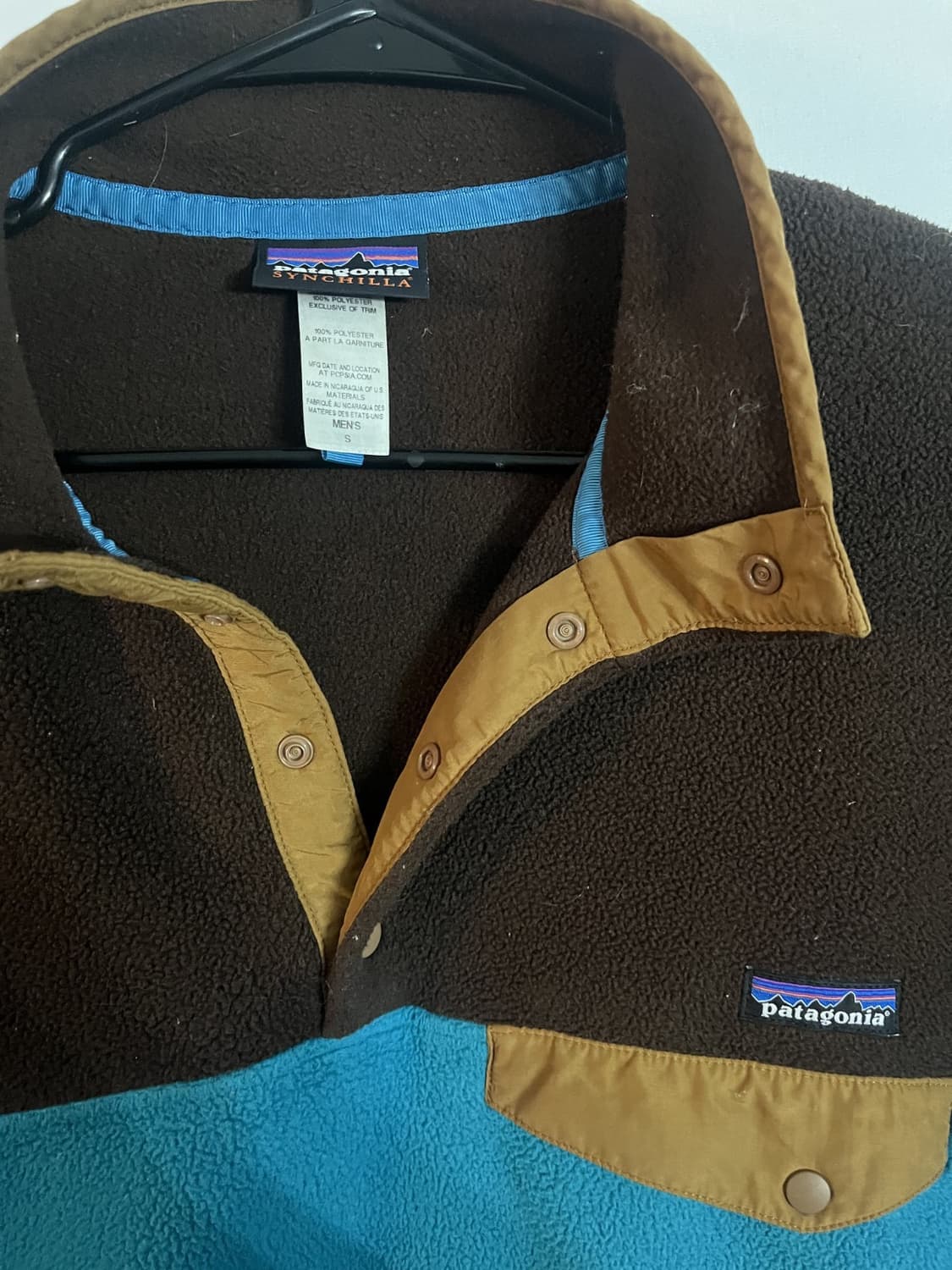 97FW 파타고니아 신칠라 스냅-티 플리스 브라운/청록색 상품이미지2