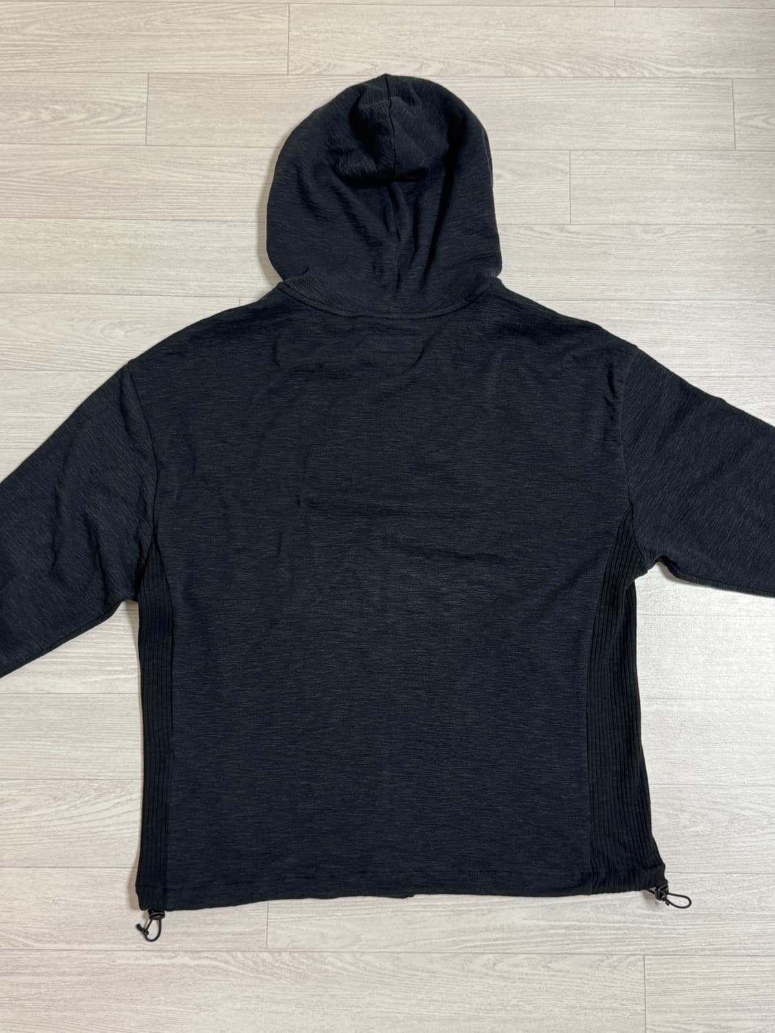 999휴머니티 슬럽 울 후디드 집업 블랙 1 상품이미지6