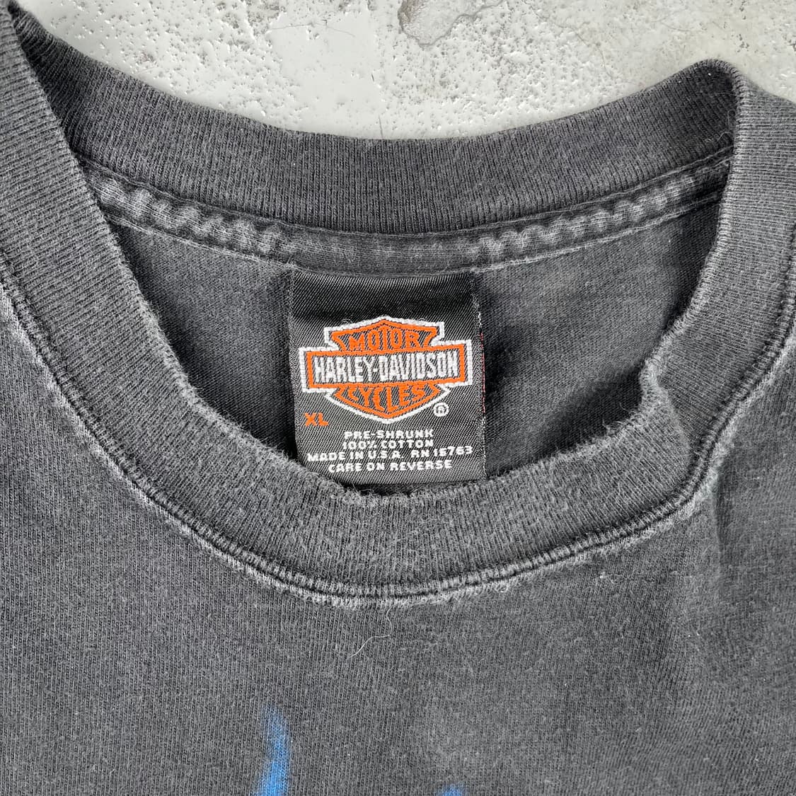 빈티지 할리데이비슨 블루 플레임 반팔티 상품이미지3