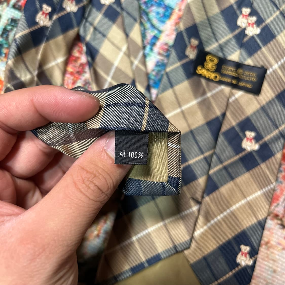 [OS] 일본 빈티지 산리오 테디베어 패턴 넥타이 상품이미지4