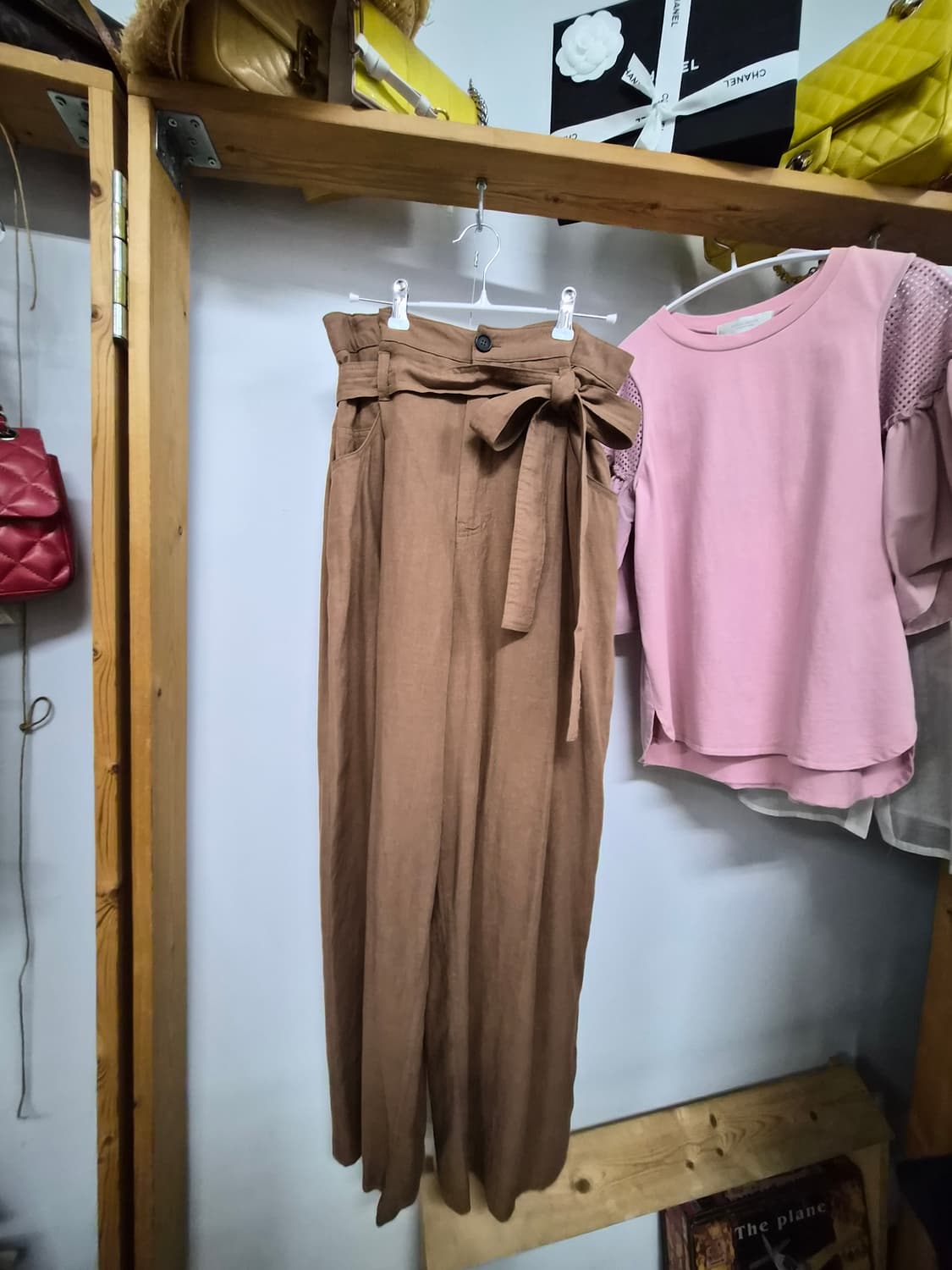핑크 벌룬 프릴티. 띠어리 린넨 와이드팬츠 상품이미지6