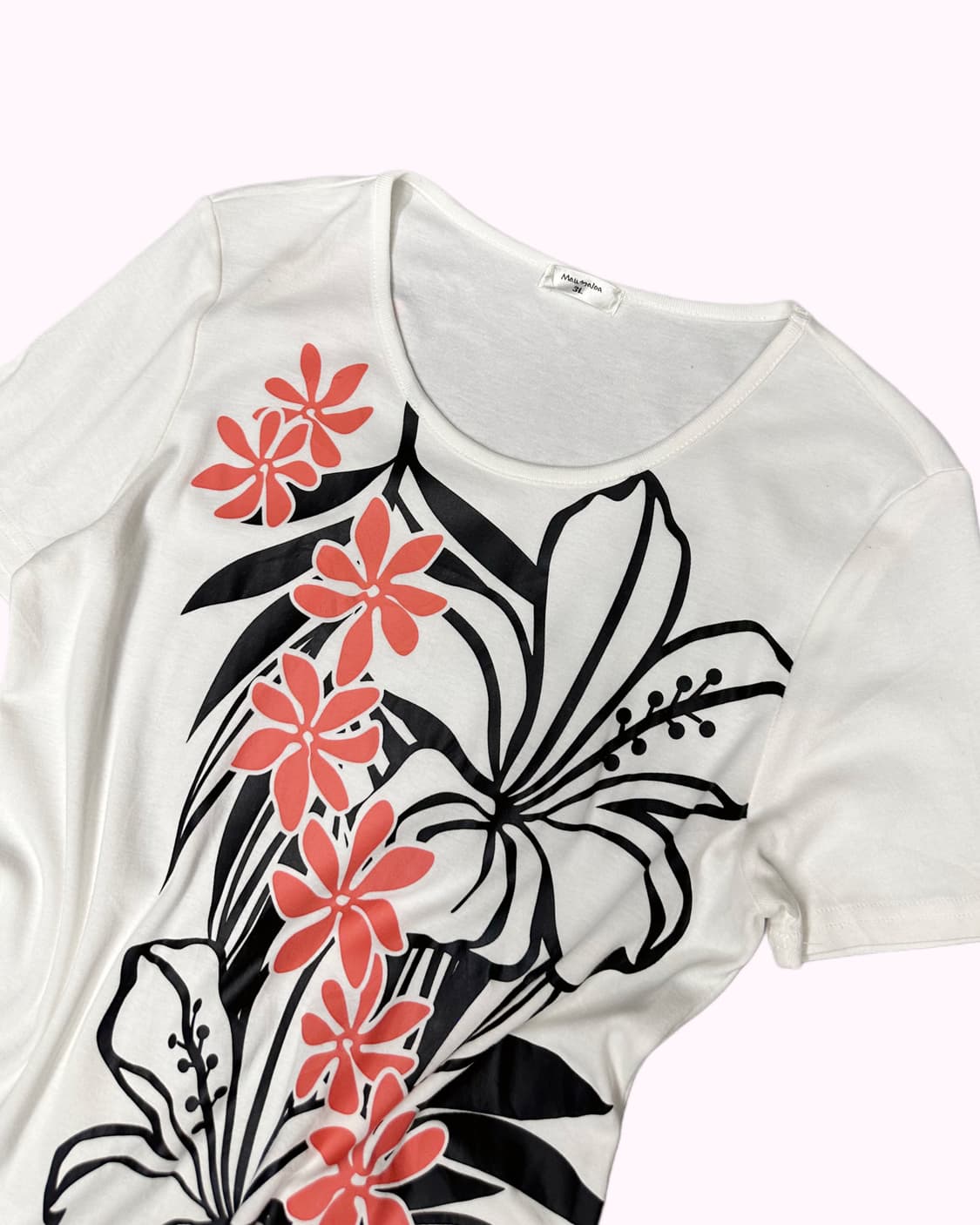 hawaiian flower white t-shirt 상품이미지3