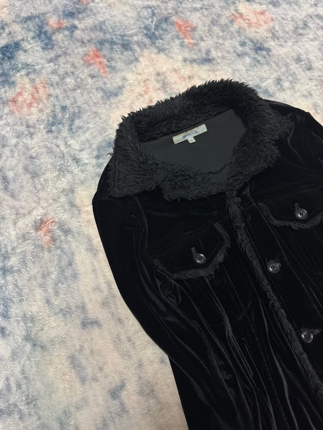 Abahouse fur trimming velour shirts 상품이미지3