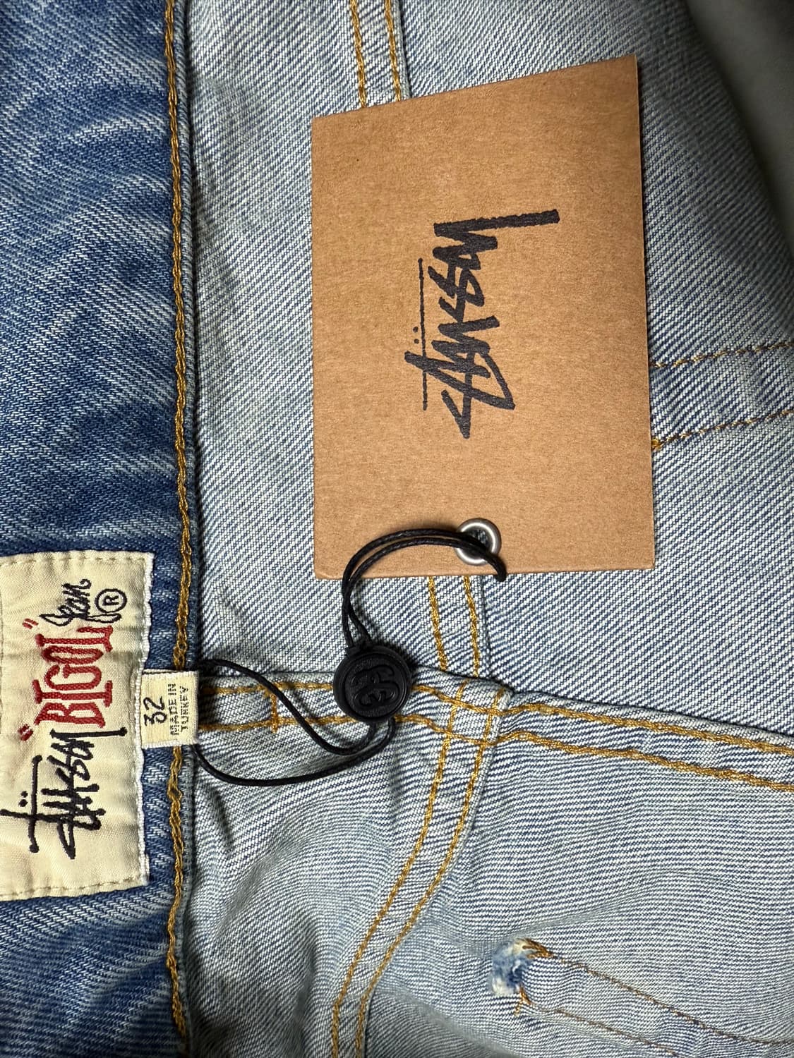 스투시 데님 빅 올 진 워시드 블루 32사이즈  상품이미지2