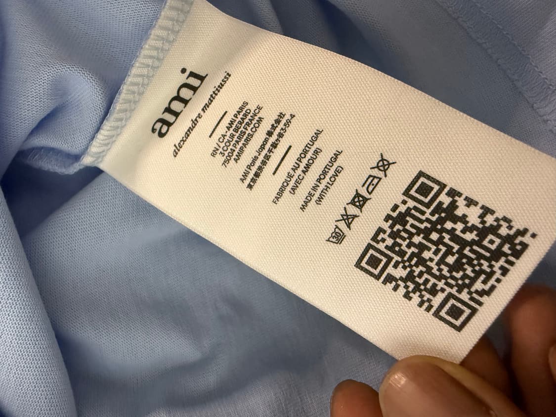 아미 스몰 하트 로고 반팔티 하늘색 상품이미지6