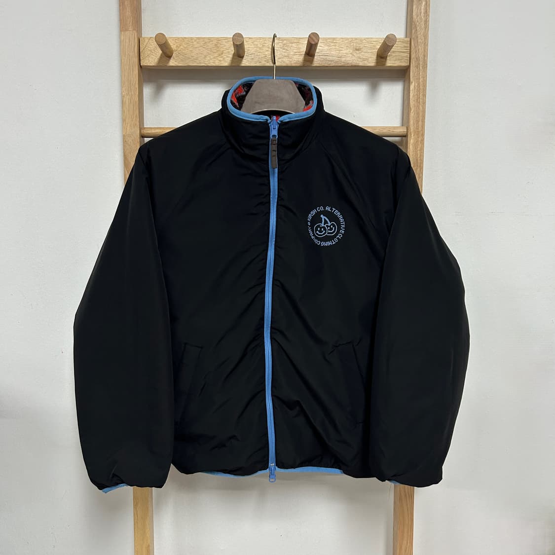 키르시 두들 체리 패턴 플리스 리버시블 자켓 상품이미지5