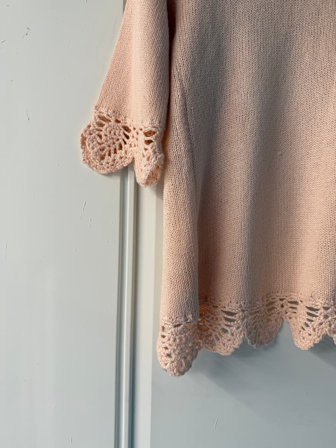 일본빈티지 크로셰 핑크 가디건 상품이미지6