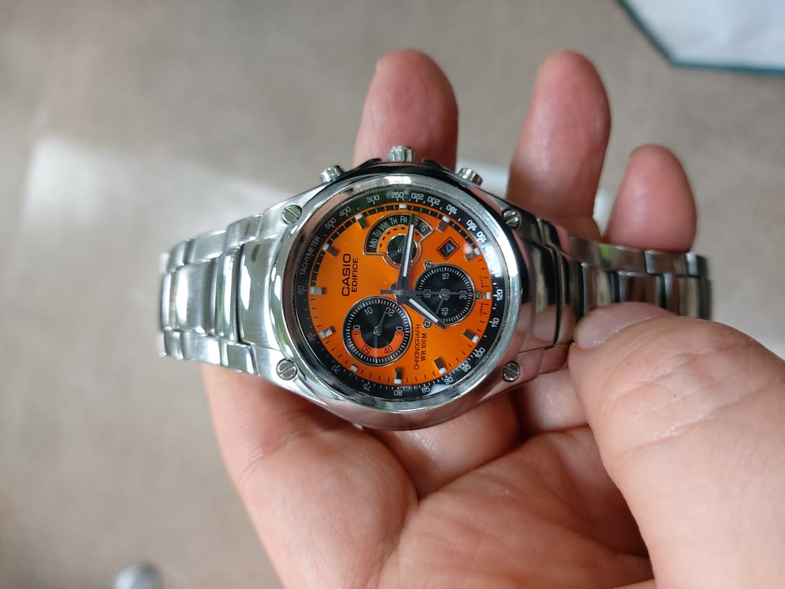 카시오 에디피스 오렌지 메탈 시계 상품이미지1
