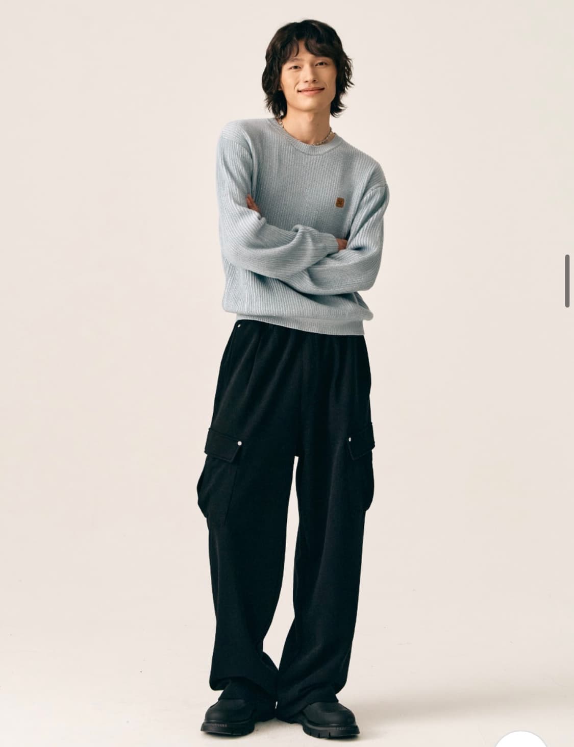 [M] 세터 라운지 와이드 카고 스웨트 스웻 팬츠 블랙 상품이미지3