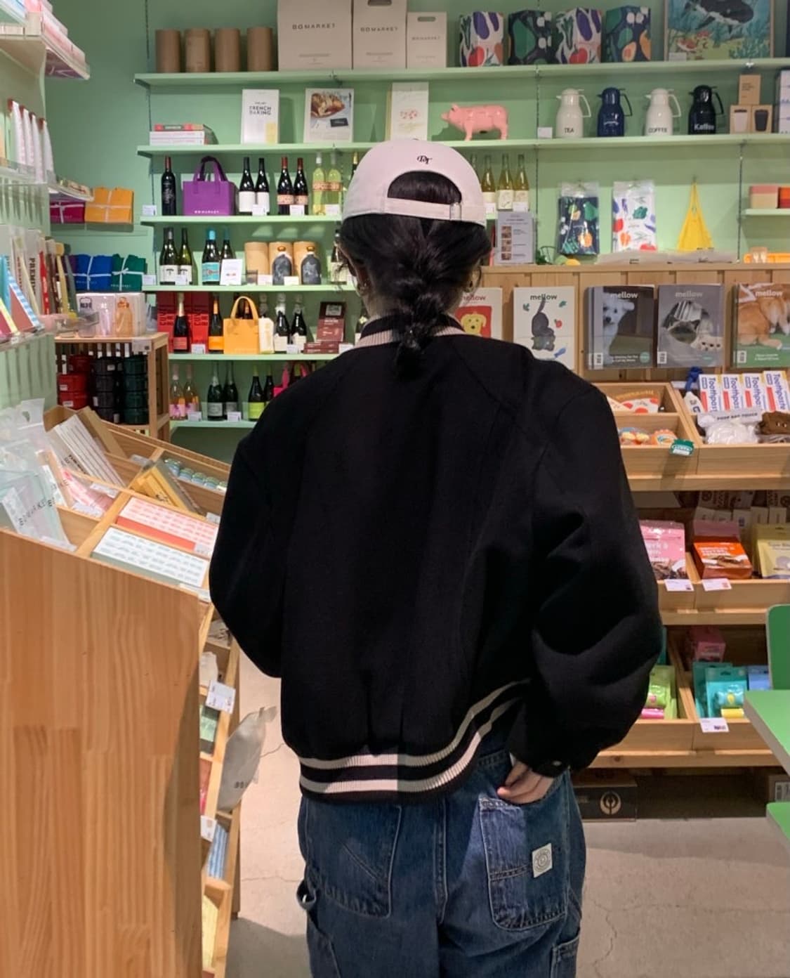 노멜렛 조이 크롭 바시티 자켓 블랙 1사이즈 상품이미지6