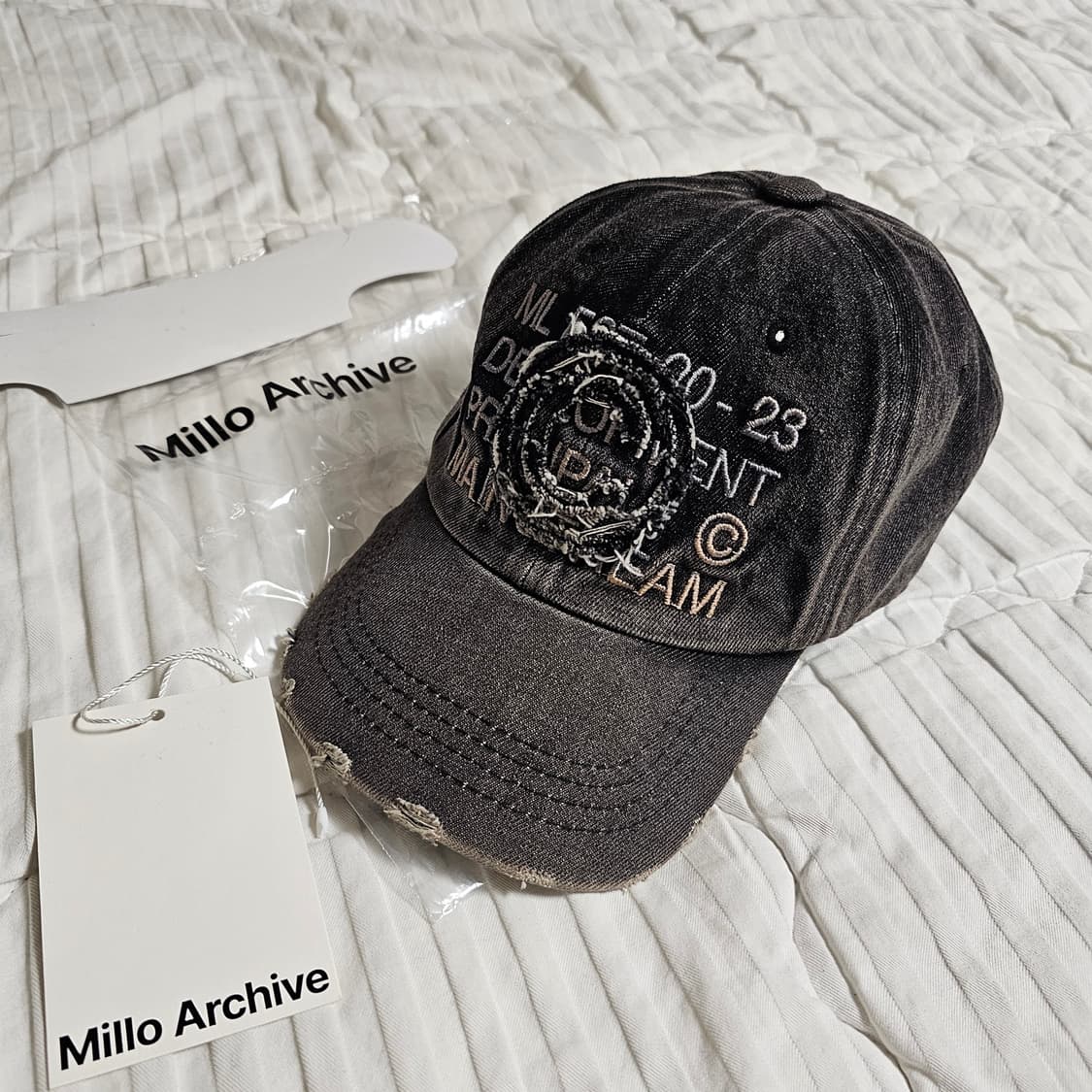 밀로 아카이브 코어 데님 볼캡 모자 워시드 블랙 워싱 . 2~3회착 상품이미지1