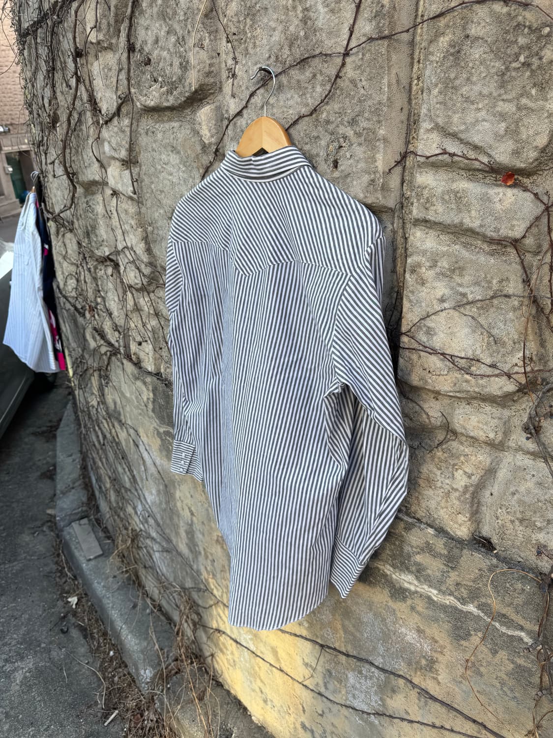 80s saddlebrook 빈티지 스트라이프 웨스턴 셔츠 L 상품이미지4