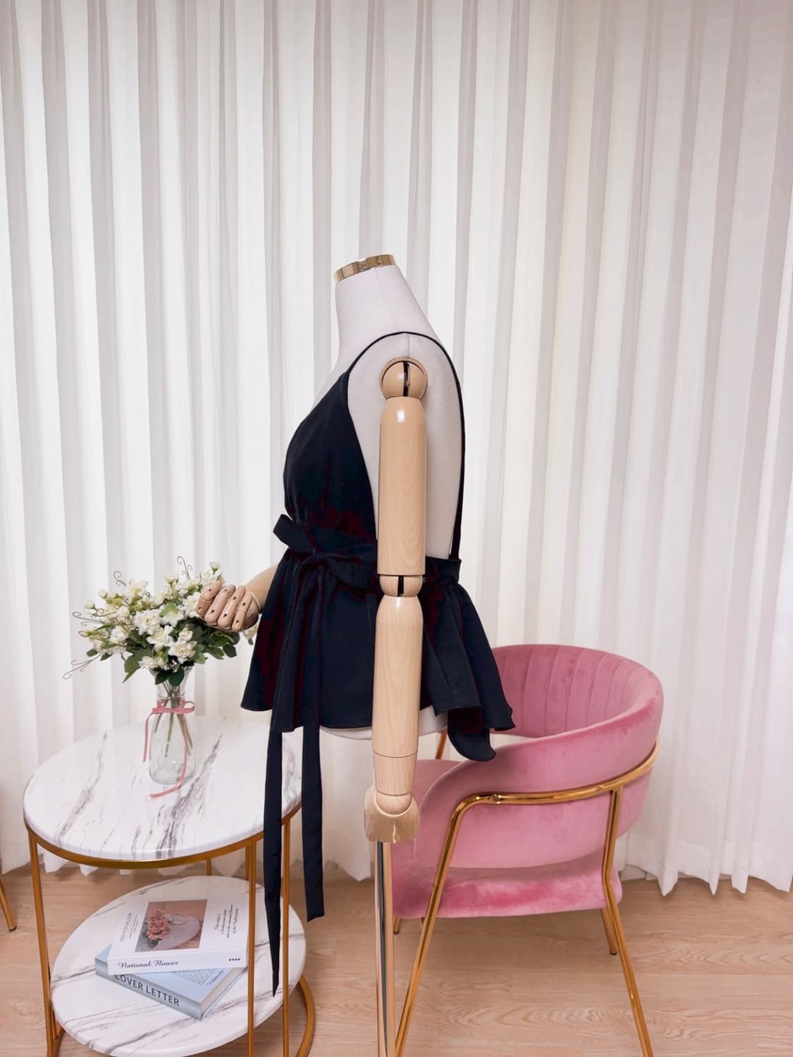 리본  프릴 뷔스티에 블라우스 상품이미지9