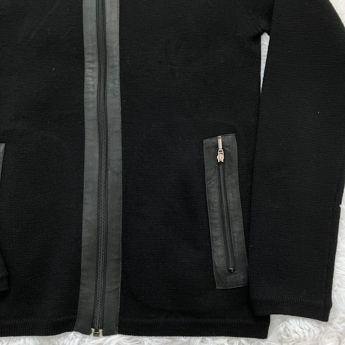 버버리 블랙라벨 레더 니트 집업 o-783 y2k 스트릿 갸루 펑키 일본 상품이미지7