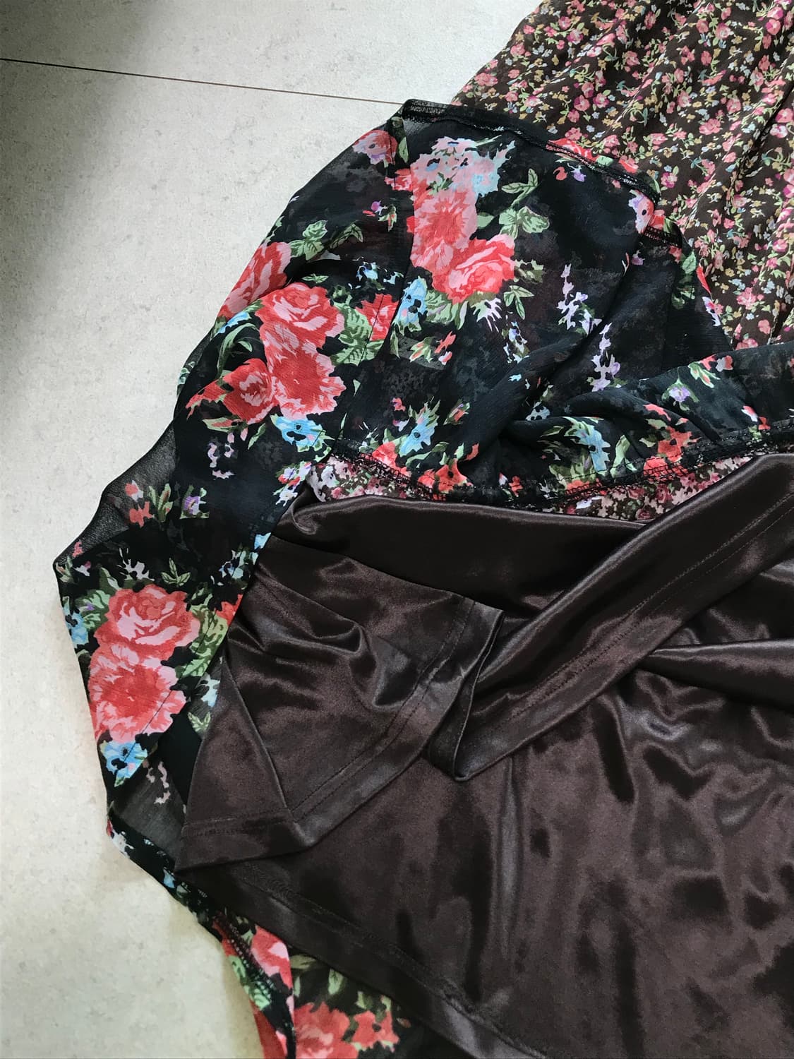 하구미 모리걸 플라워 브라운 패치 원피스 크로쉐 상품이미지5