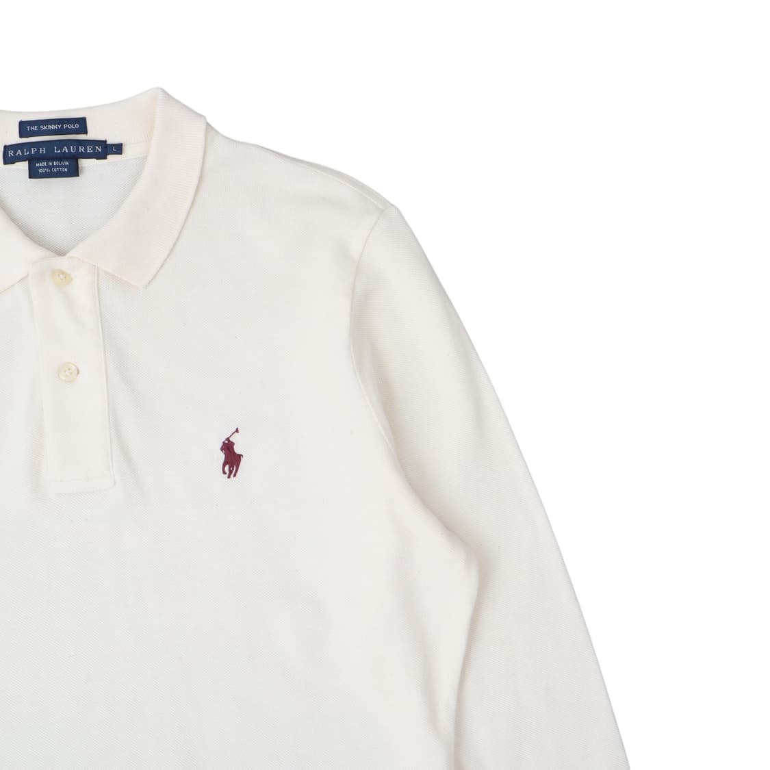 폴로 랄프로렌 우먼스 아이보리 스키니 폴로 pk 롱슬리브  상품이미지3