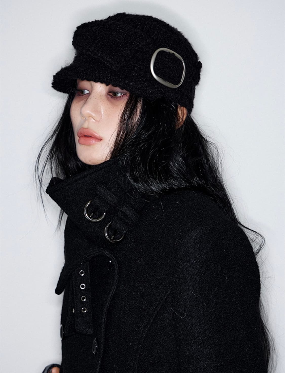 Buckle Bellboy Cap (BLACK) 상품이미지1