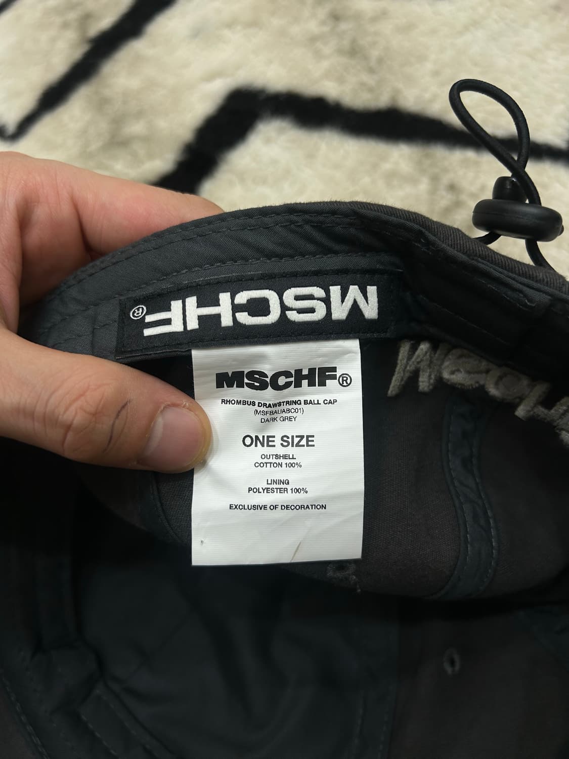 미스치프 롬버스 드로우 스트링 볼캡/다크그레이 상품이미지6
