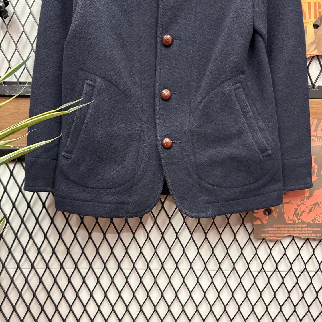 단톤 울 코튼 믹스 자켓 전면 로고 포인트 네이비 상품이미지4