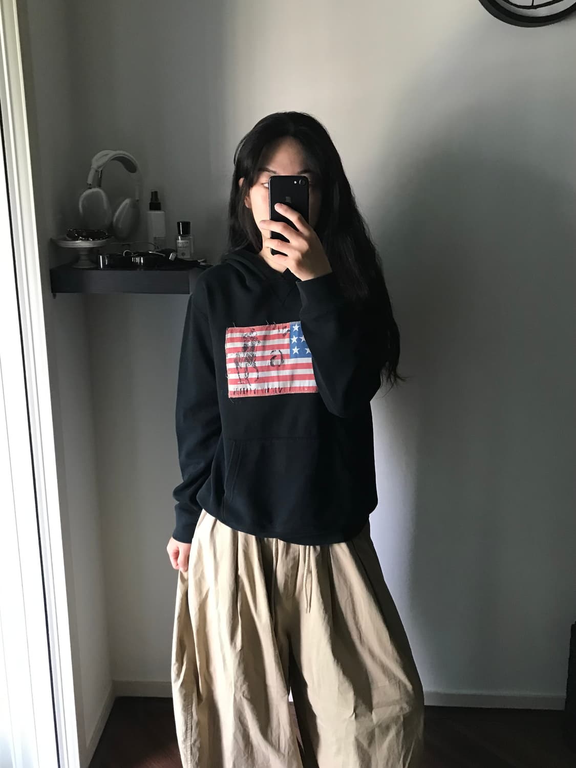 폴로 랄프로렌 성조기 블랙 후드티 상품이미지1