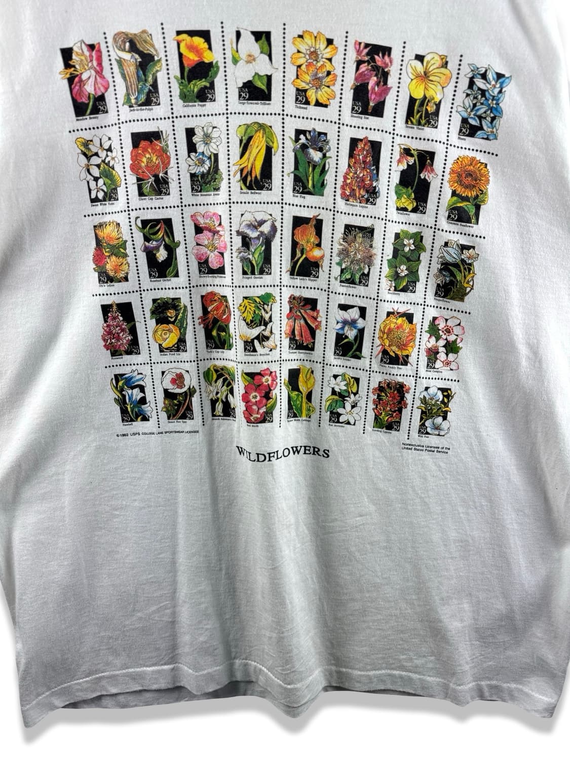 90S 미국생산 싱글스티치 플라워우표 티셔츠2661 상품이미지4