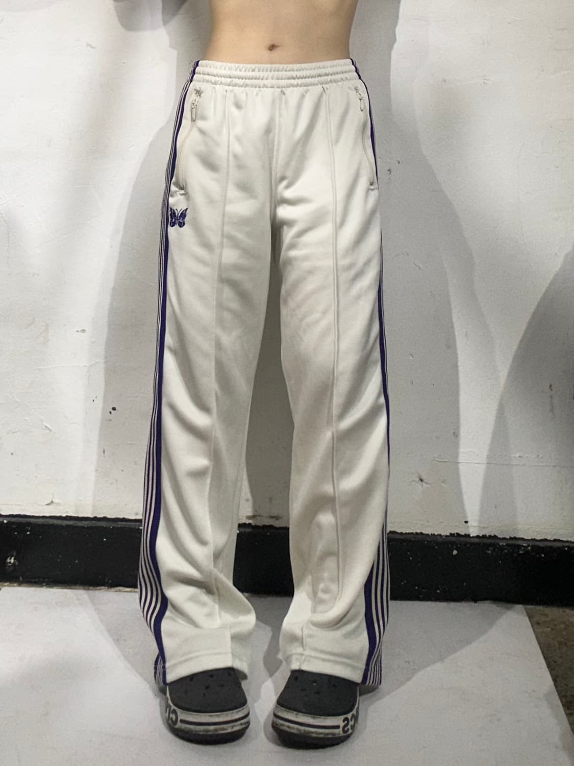 니들스 화이트 퍼플 사이드 라인 와이드 팬츠 S 상품이미지2