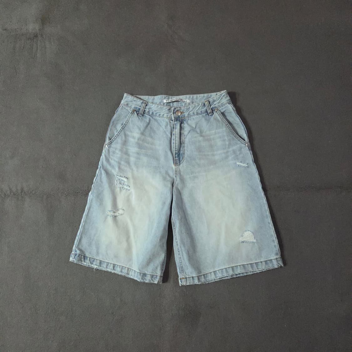 더오유 워시드 버뮤다 데님 쇼츠 M 라이트블루 상품이미지3