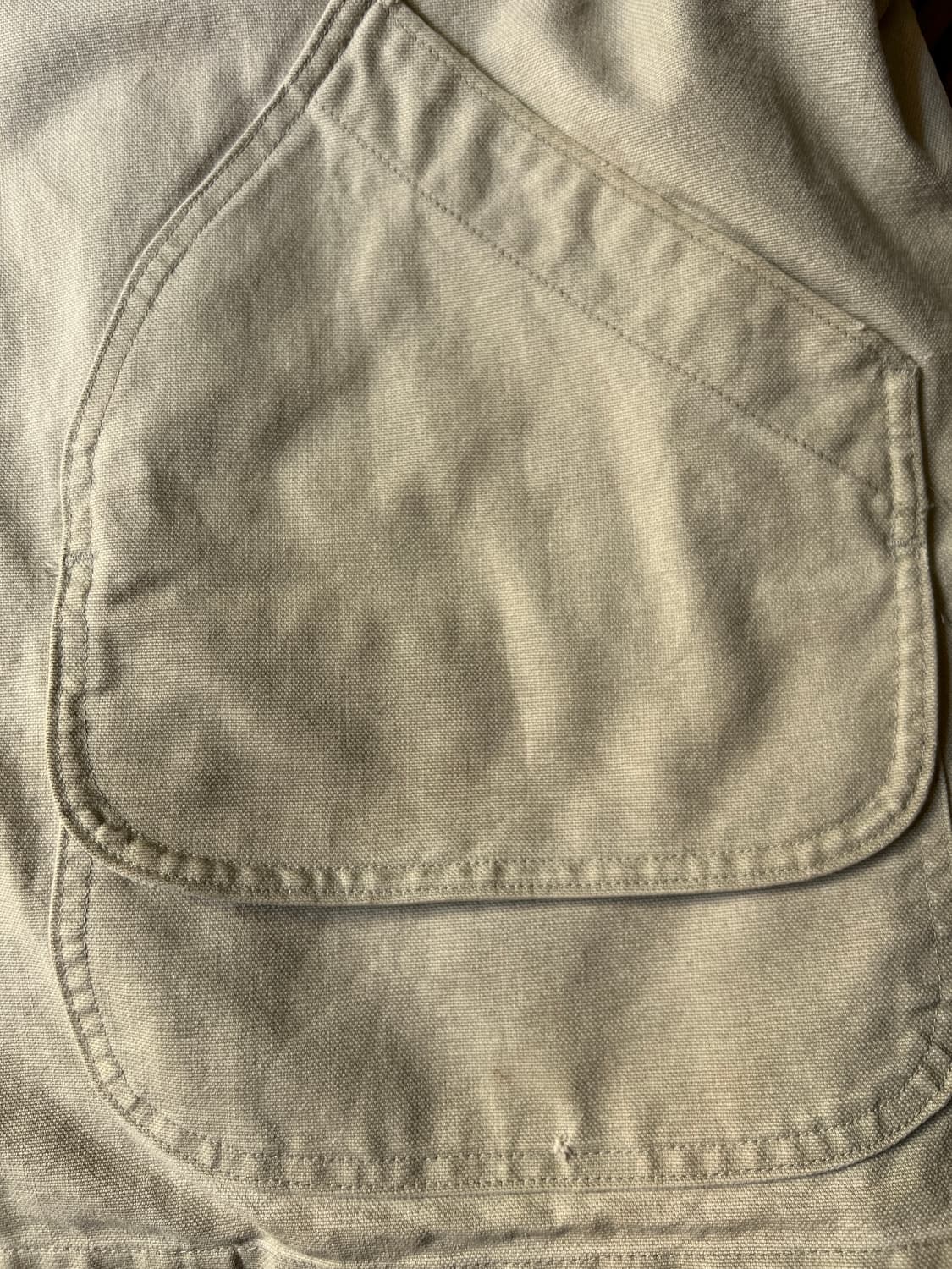 [XL]90's 엘엘빈 USA Made 체크 라이닝 아이보리 헌팅 자켓 상품이미지4