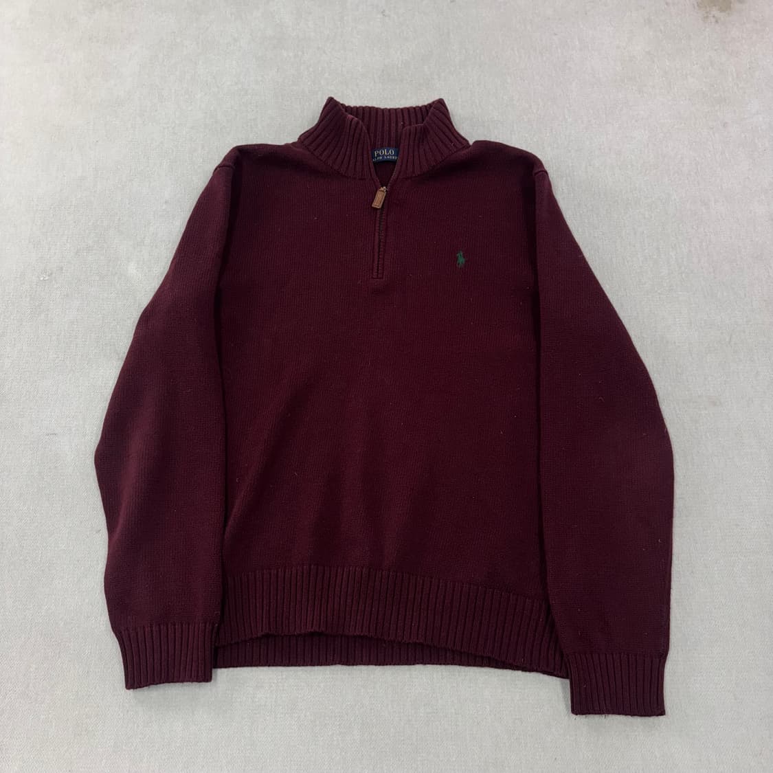 100 폴로 랄프로렌 버건디 반집업 상품이미지1