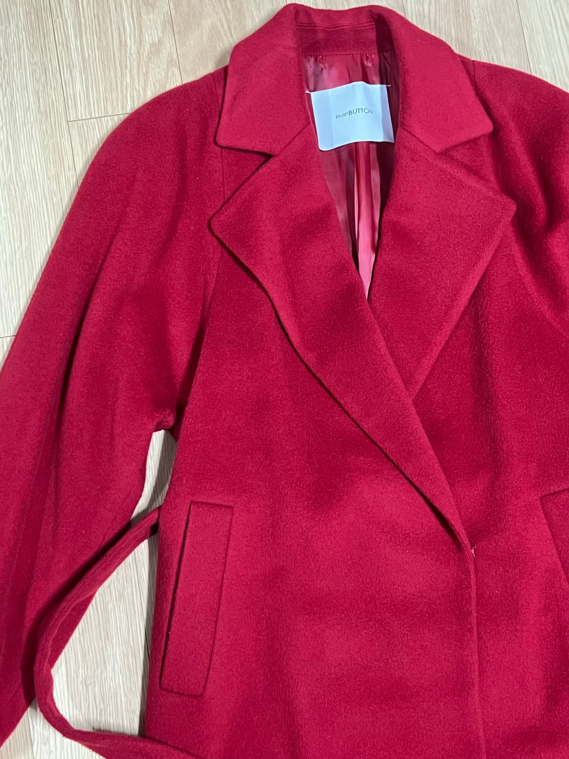 푸시버튼 울캐시 코트 상품이미지3