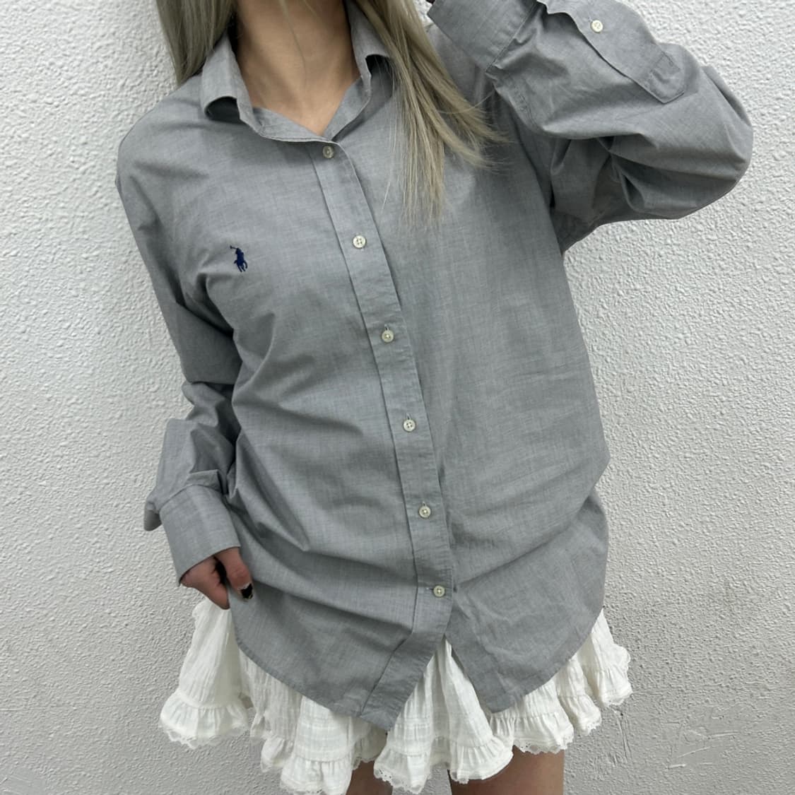 폴로 랄프로렌 블루 포니 차콜 셔츠 M 상품이미지1