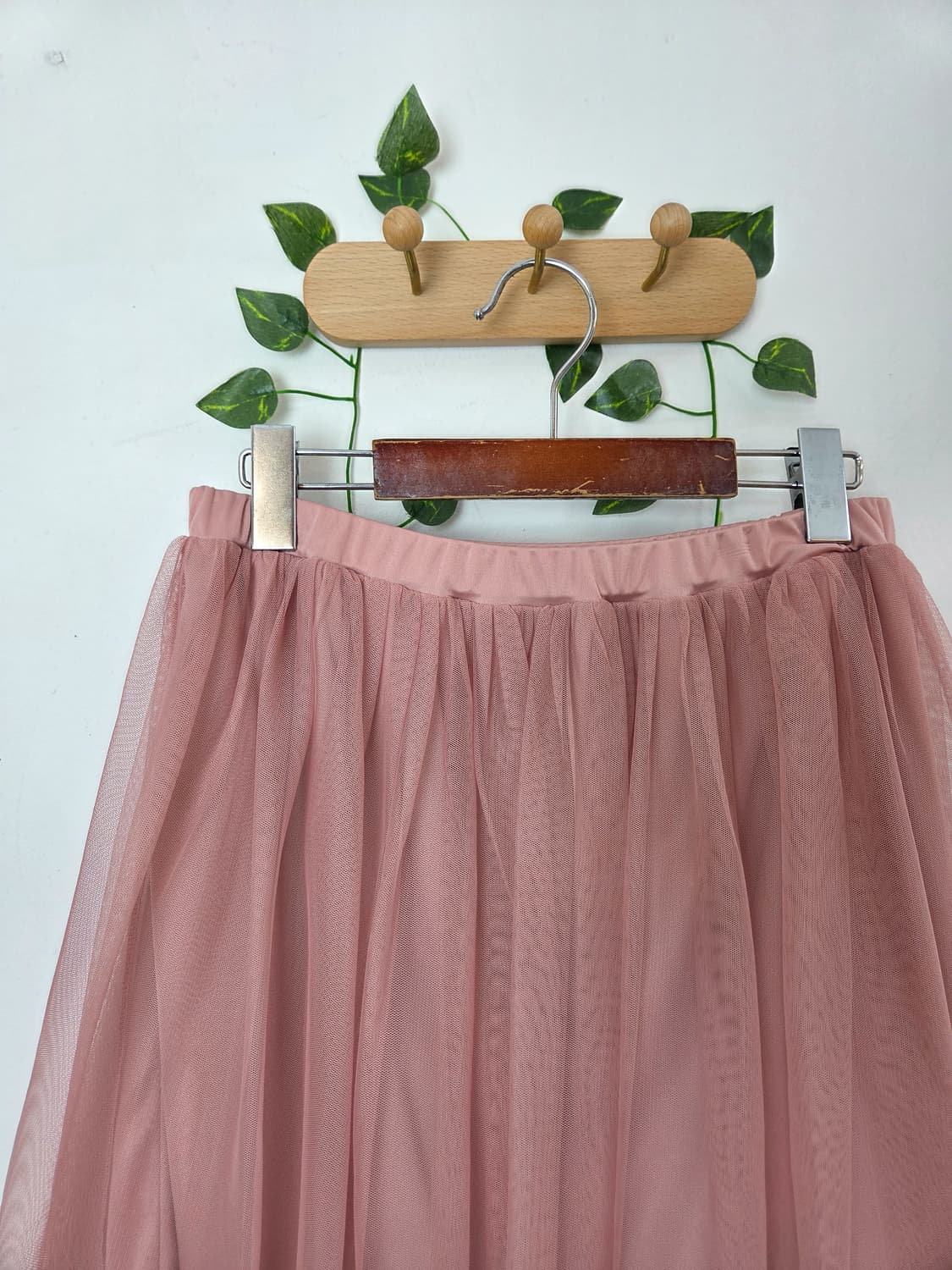 핑크 샤 미디 스커트 상품이미지2