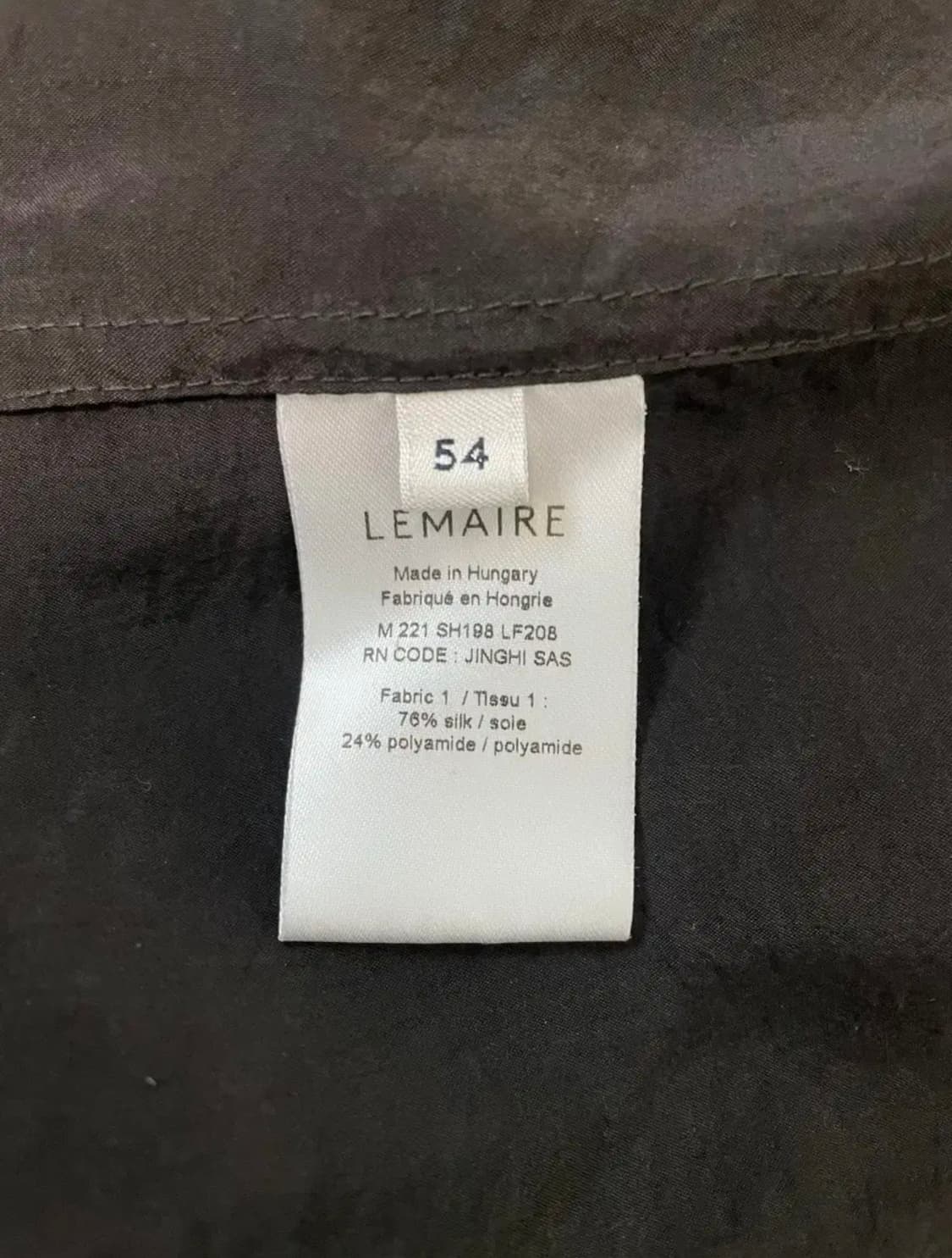 24SS 르메르 드라이실크 트위스티드 셋업 54/50 에보니 상품이미지4