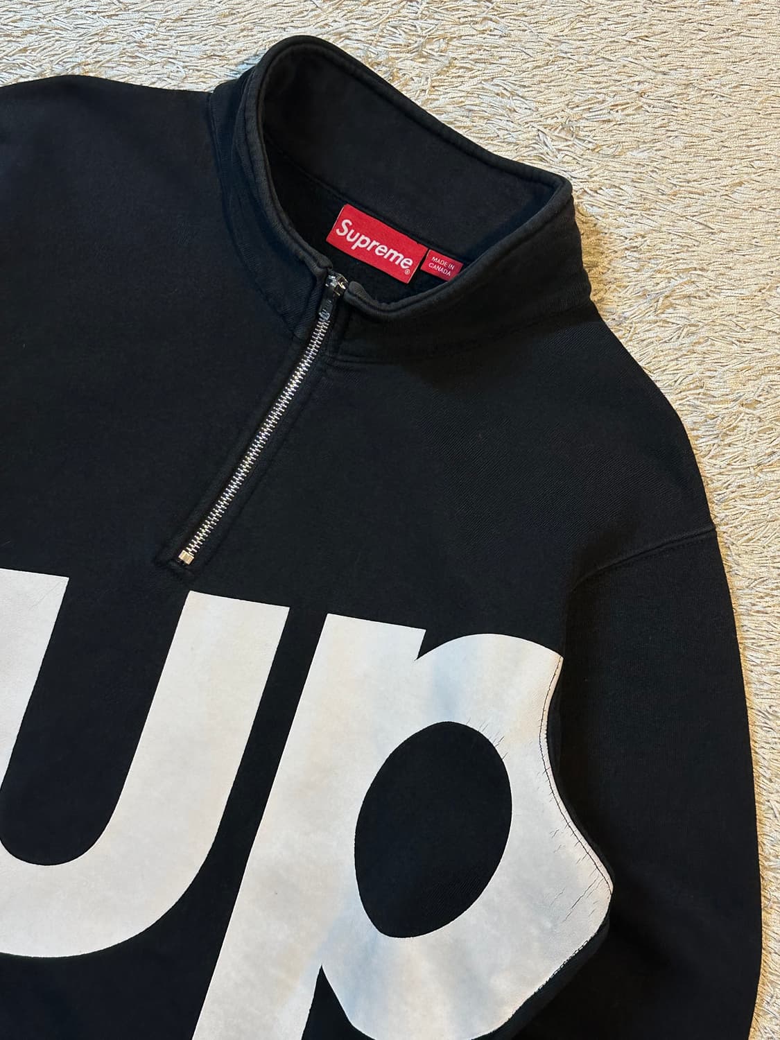 15FW 슈프림 SUPREME 하프집업 맨투맨 블랙 상품이미지2