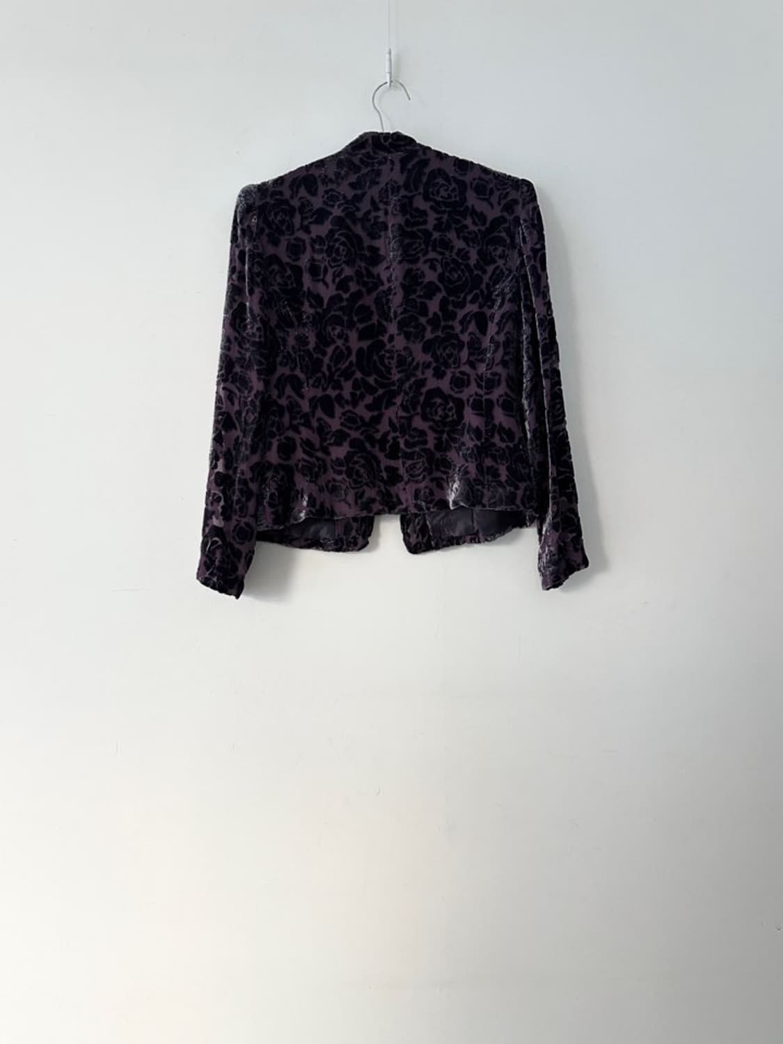 Flower velvet open cardigan / purple 상품이미지4