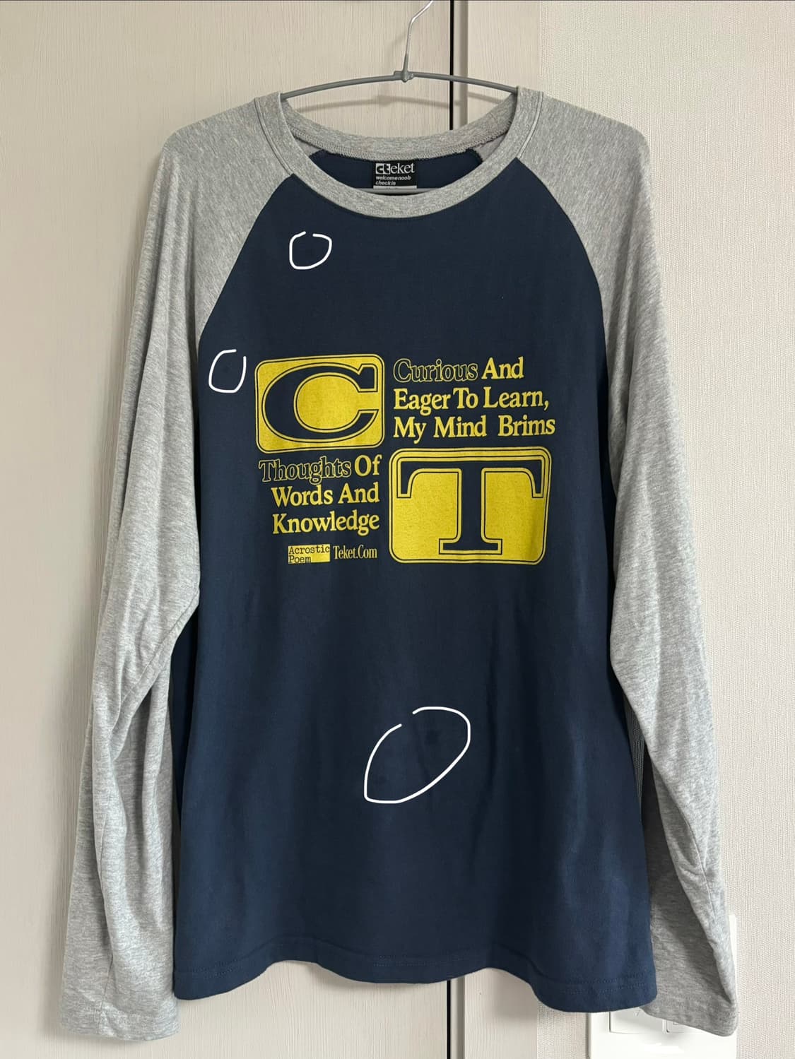 테켓 teket 미닝 롱슬리브 네이비 m 상품이미지2