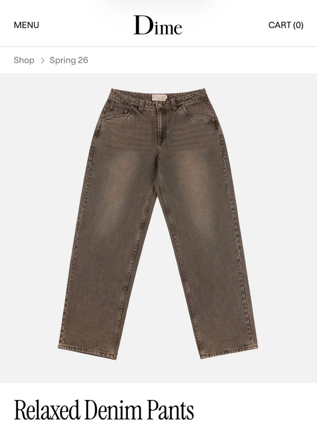 다임 워싱 데님팬츠 브라운 상품이미지1